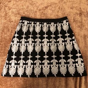 Seek the Label Black Silver Embroidered Skirt